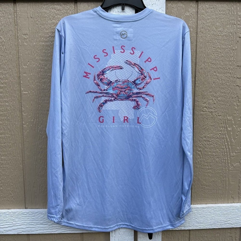 New Magellan Women's Fish Gear Wicking Boyfriend Fit Shirt Medium Mississippi